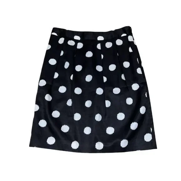 Women's Ann Taylor LOFT Black Polka Dot Skirt Size 0 - Picture 3 of 5